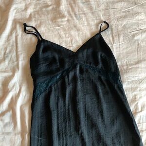 Sexy black slip dress with lace cut outs Med